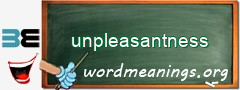 WordMeaning blackboard for unpleasantness